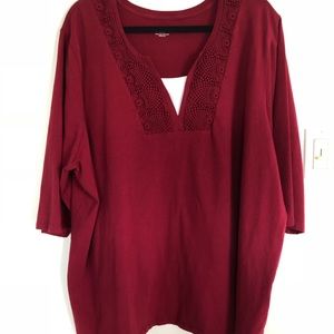 Catherine’s 3X red long sleeve top